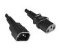 Preview: Cold device cable C13 to C14, 0.75mm², extension, VDE, black, length 1.80m